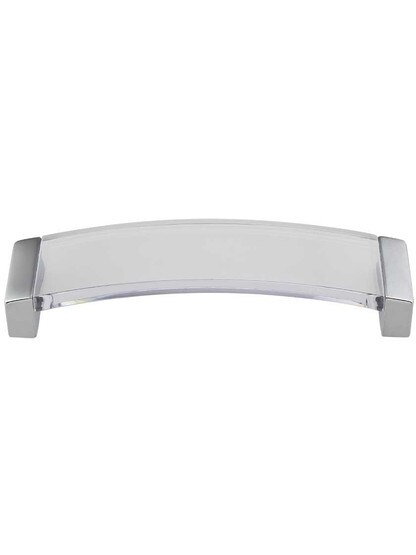 Positano Clear Arched Pull - 5 inch Center-to-Center in Polished Chrome/Clear.